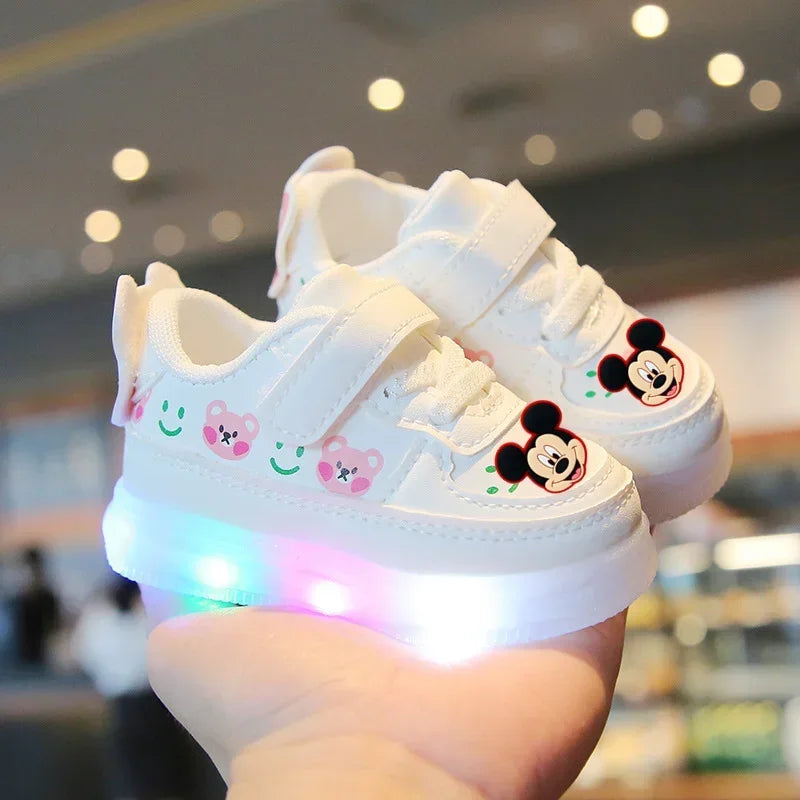 Baskets Mickey Mouse Lumineuses Enfant - Chaussures Sport LED Disney