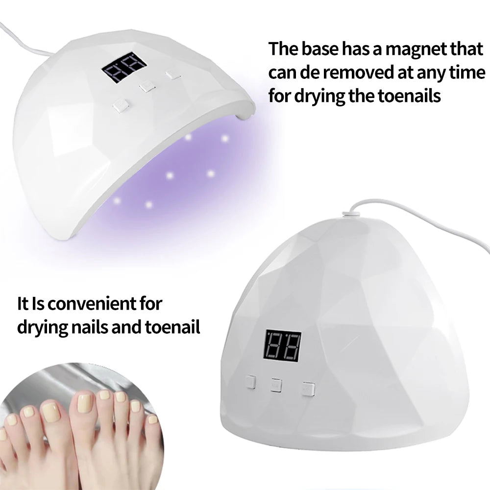 Lampe UV LED Ongles LULAA - Séchage Gel Polish 3 Modes Minuterie Détection Automatique Maison Salon