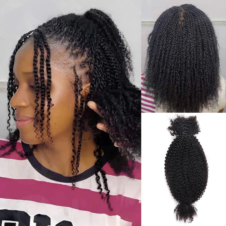 Mèches Cheveux Humains Afro Kinky Péruviens - Dreadlocks Extensions Locs Réparation Tressage Twist
