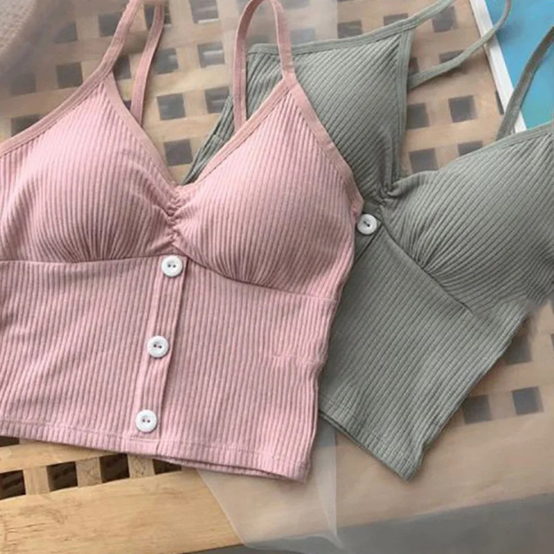 Débardeur Tricot Femme Crop Top Bretelles