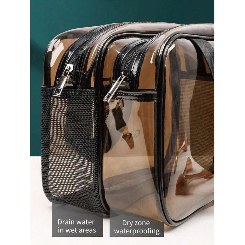 Trousse Maquillage Transparente Voyage - Sac Cosmétiques Portable Organisateur Beauté