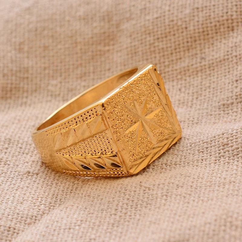 Bague Homme Couleur Or - Style Dubai Moyen-Orient