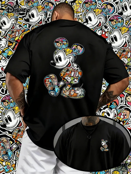 T-Shirt Enfant Disney Mickey Mouse Coton Pur - Manches Courtes Respirant Loose Été 2025