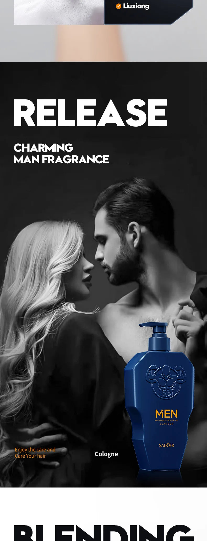 Gel Douche Homme 500ml Mousse Dense - Nettoyage Profond Corps Élimine Saleté Huile Peau Fraîche Confortable