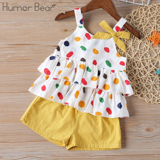 Ensemble 2 pièces fille - Débardeur pois noeud + Pantalon