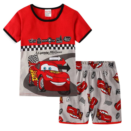 Pyjama Été Enfant Cars Flash McQueen 2 Pièces - T-shirt + Short