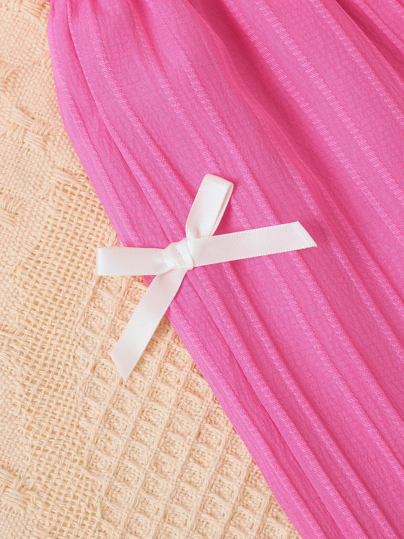 Ensemble 2 pièces fille été - Top broderie fleurs + Pantalon noeud