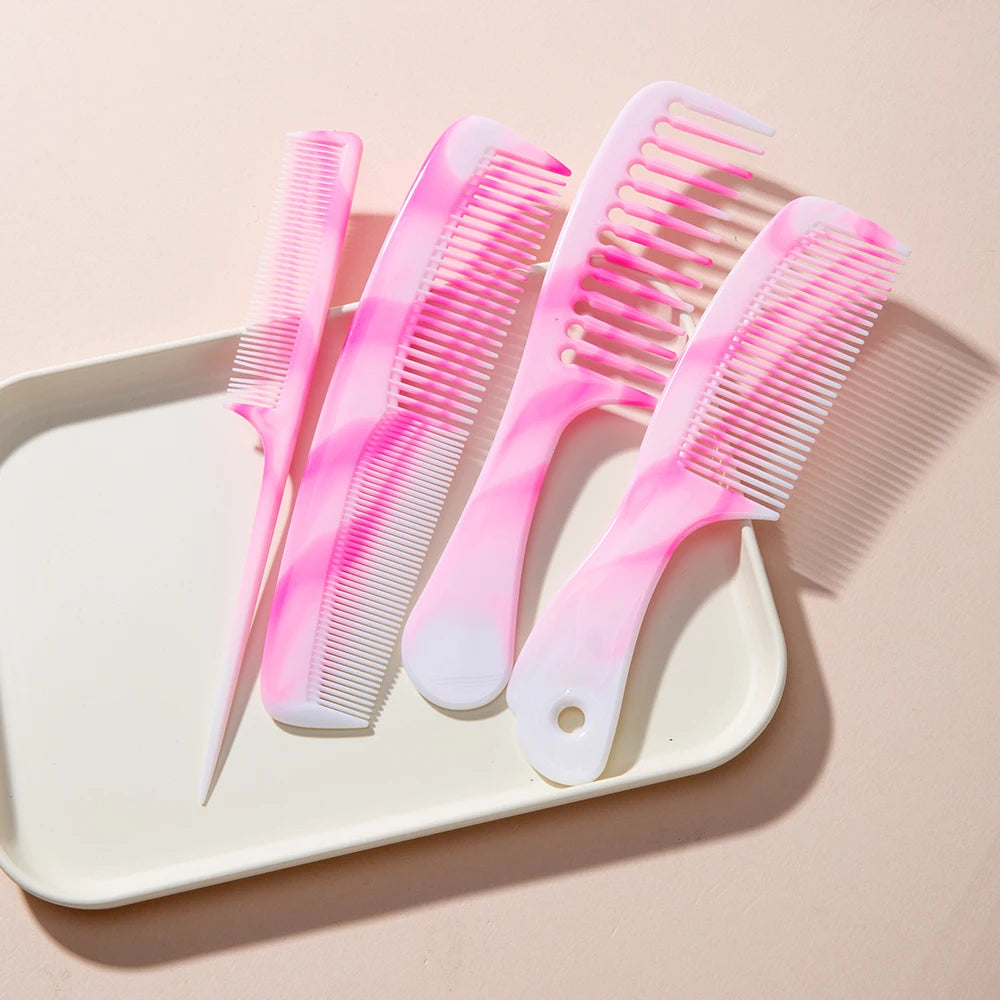 Set 4 Peignes Cheveux Couleur Bonbon - Peigne Large Dents Fines Queue Souris Double Tête | Multifonction