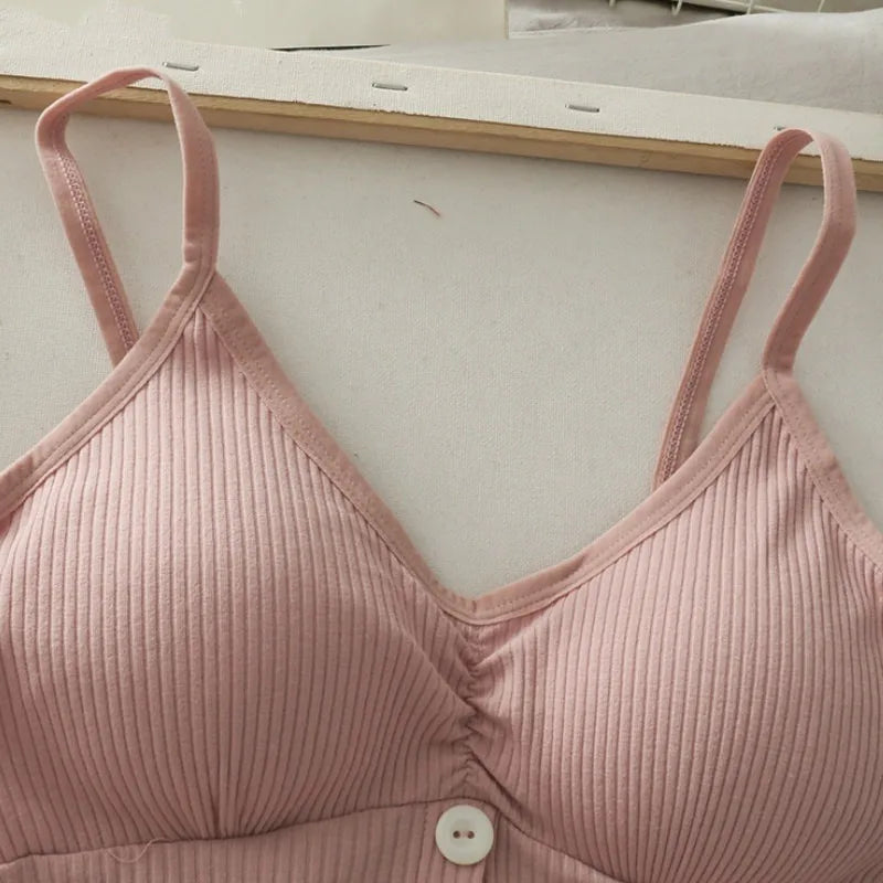 Débardeur Tricot Femme Crop Top Bretelles