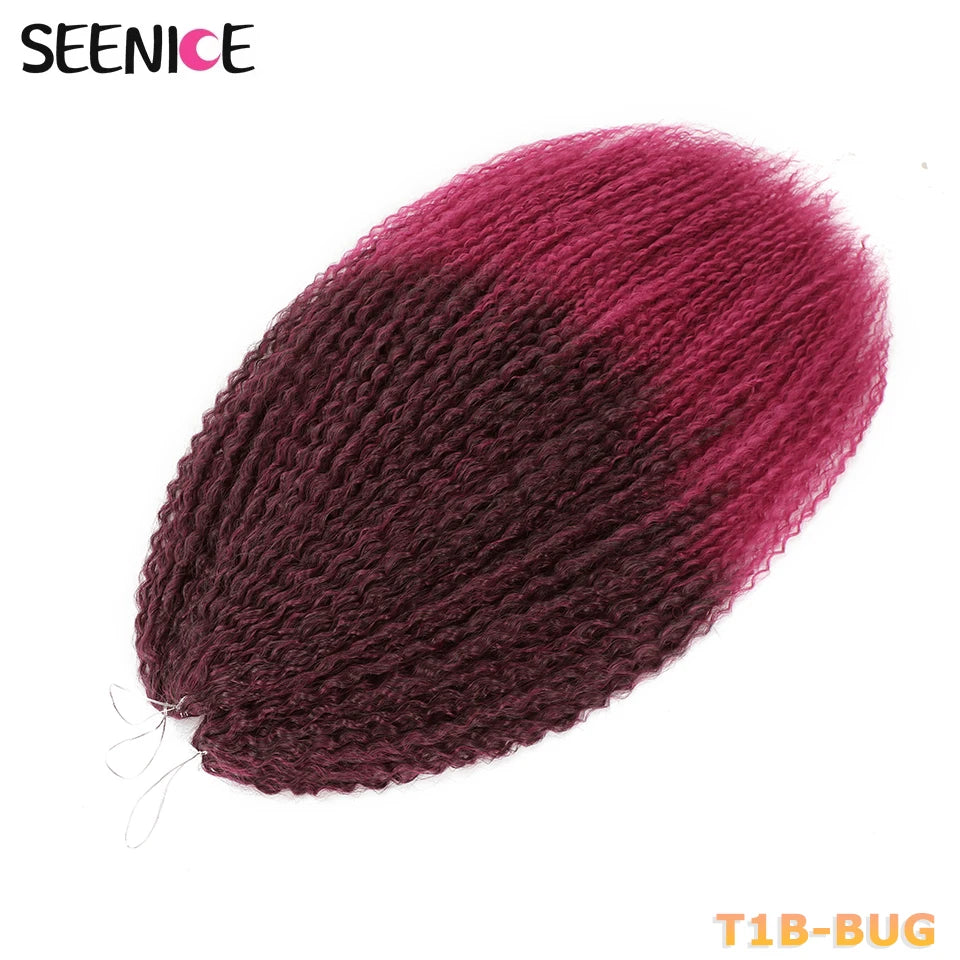 Extension Crochet Brazilian Braids Afro Curls - Mèches Tresses Synthétiques Kinky Curly Africaines Ombré Rose pour Femmes