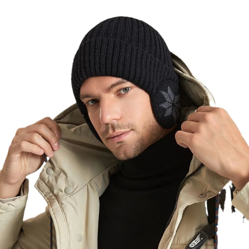 Bonnet Hiver Doublure Fourrure Cache-Oreilles - Bonnet Tricoté Unisexe Chaud Outdoor Homme Femme