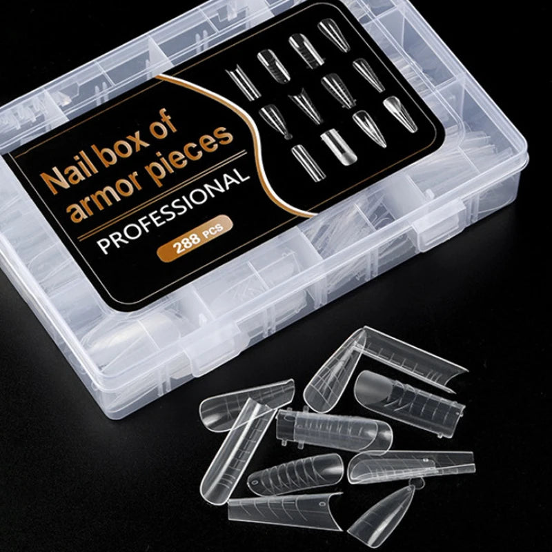 Lot 288pcs Capsules Ongles Acrylique Moules Nail Art UV Gel Extension Rapide Construction Dual Forms Accessoires Outils