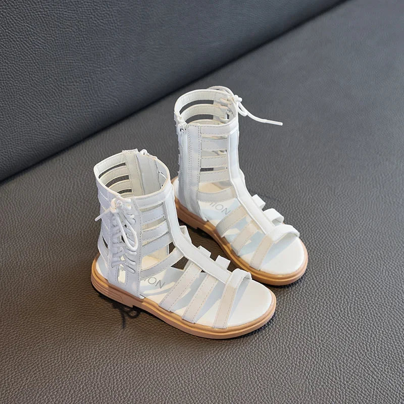 Sandales Plates Enfant Été - Chaussures Romaines Semelle Souple Princesse Fille Tendance