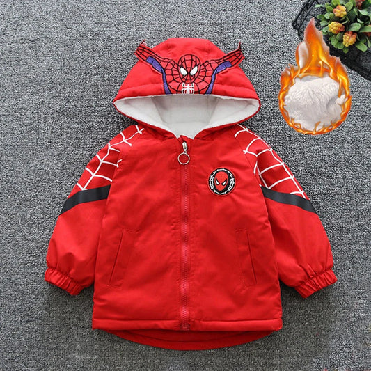 Parka Spiderman Garçon Ado - Manteau Hiver Réversible Chaud Long