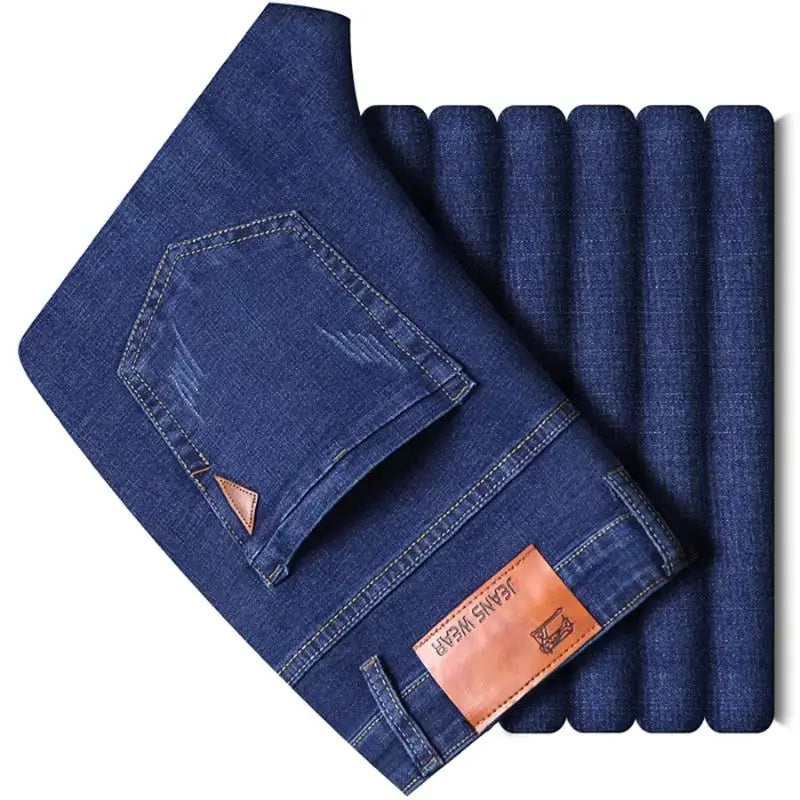 Jean Droit Classique Homme - Noir ou Bleu Micro-Élastique