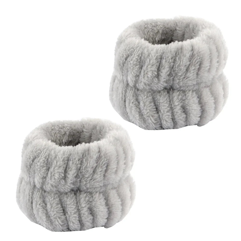 Lot 3pcs Bandeau Spa Serre-Tête Bracelet Lavage Visage - Microfibre Maquillage Serviette Cheveux Absorbant Poignet