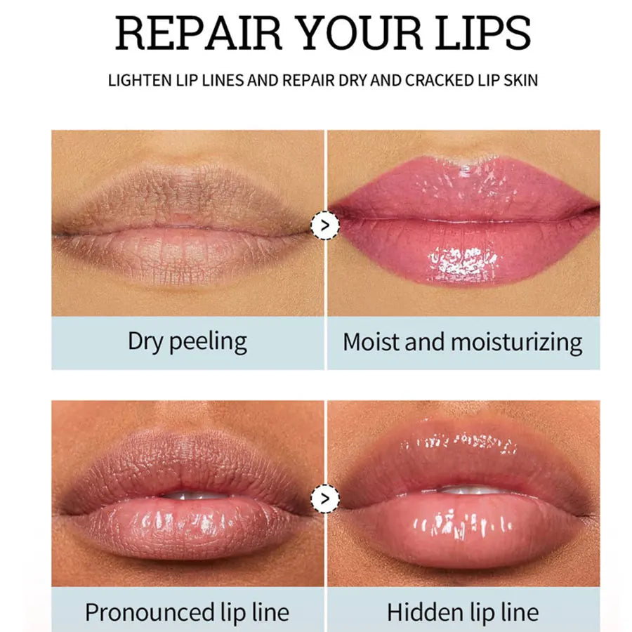 Huile à Lèvres Gelée Cristalline Transparente - Baume Hydratant Lissant Rides Lèvres Gloss Effet Verre Parfum Fruité