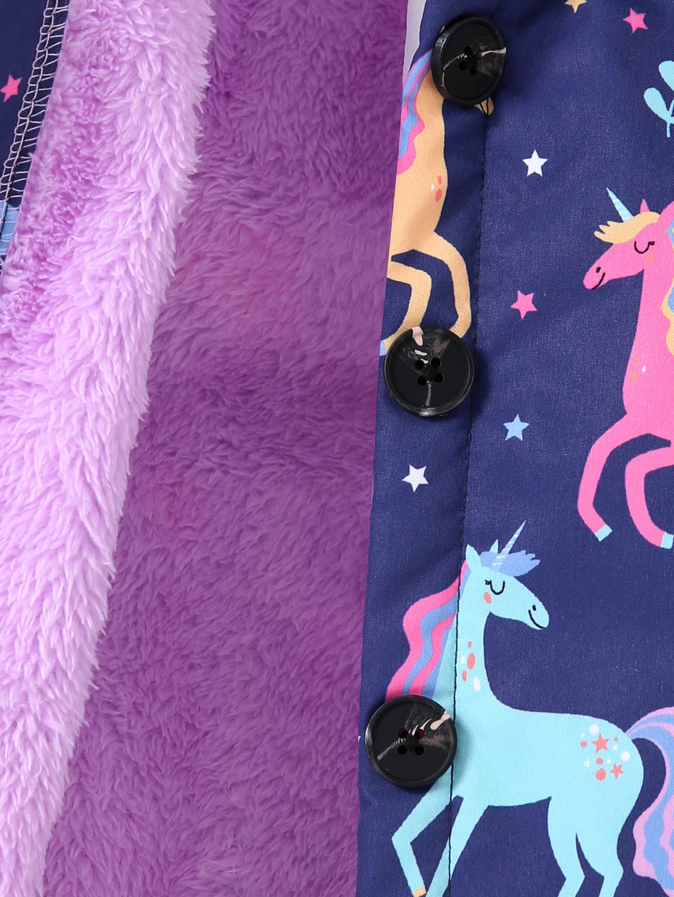 Veste Polaire Fille Imprimée - Manteau Chaud Capuche Automne Hiver