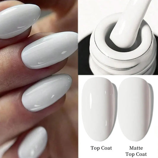 Vernis Gel Blanc Manucure Française 7.3ml - Semi-Permanent UV Base Top Coat Hiver Nail Art