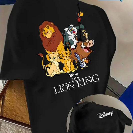 T-Shirt Homme Disney Le Roi Lion Simba - Coton Manches Courtes Oversized Casual Été