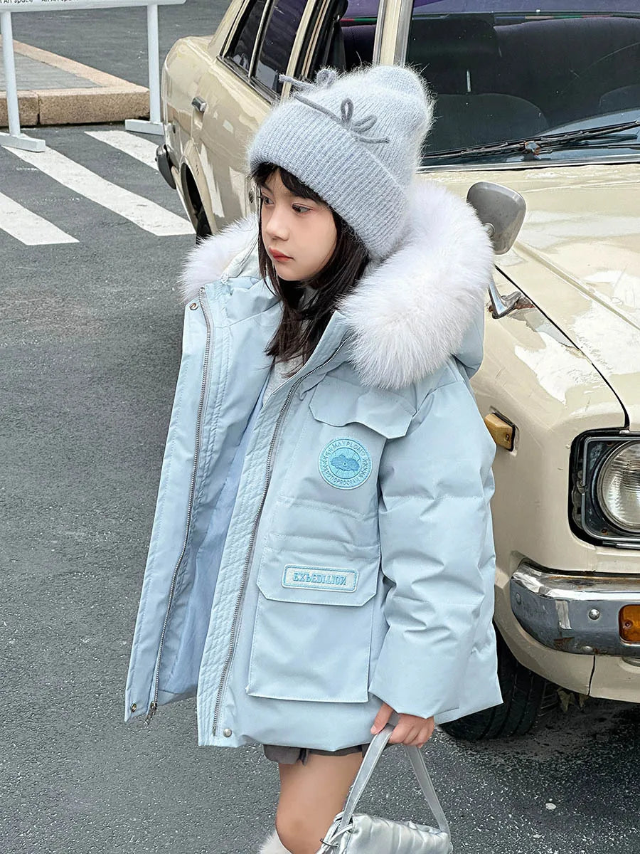 Parka Fille Hiver 4-14 Ans - Capuche Fausse Fourrure & Fermeture Zippée