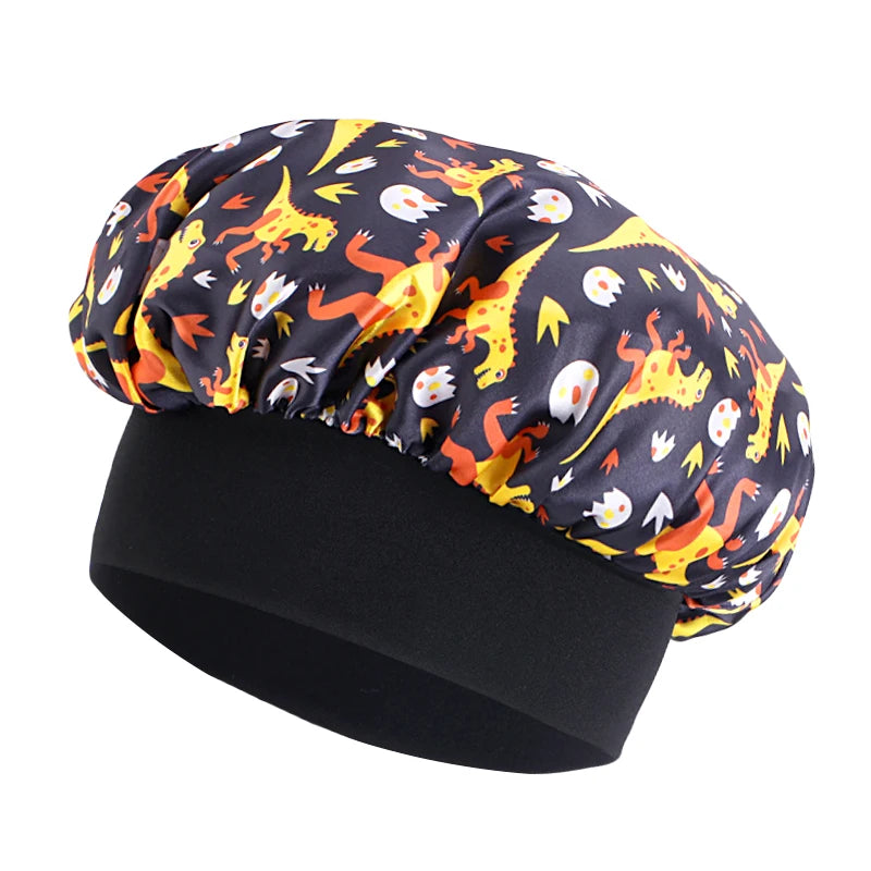 Bonnet Satin Bébé Respirant - Chapeau Nuit Élastique Imprimé Enfant