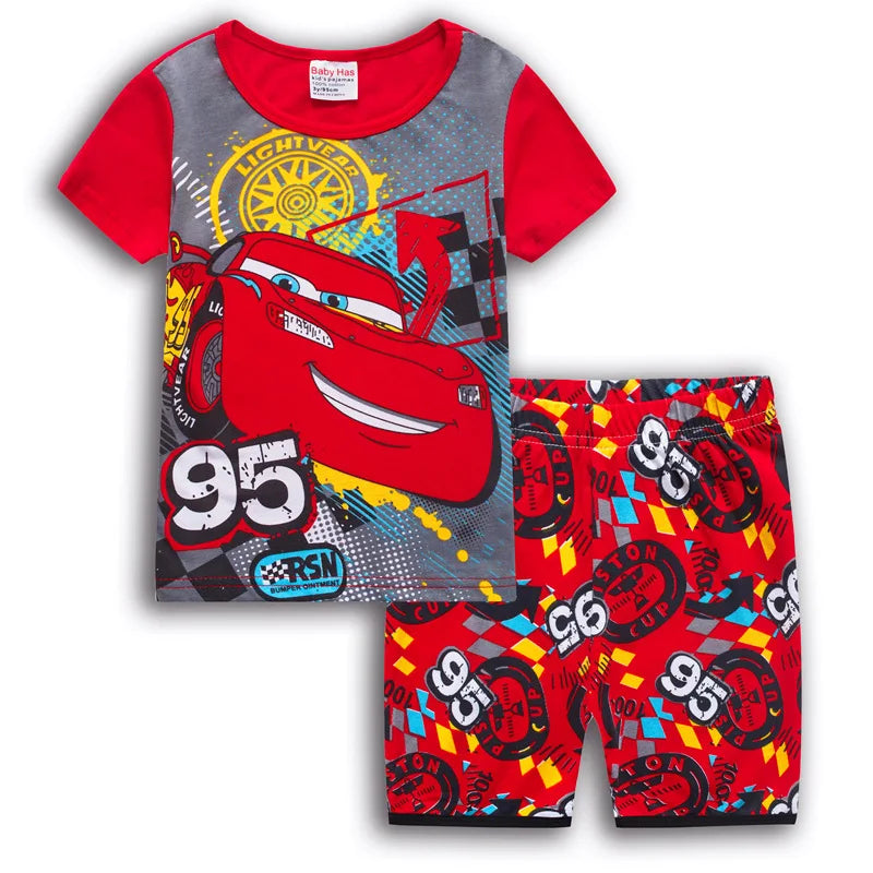 Pyjama Été Enfant Cars Flash McQueen 2 Pièces - T-shirt + Short