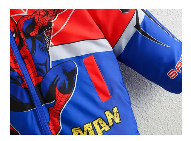 Veste Spiderman Garçon Doublée Polaire - Manteau Chaud Capuche Hiver