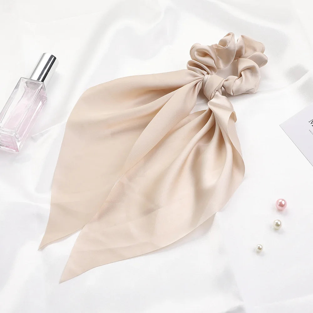 Chouchous Long Ruban Mousseline Imprimé Mode - Foulard Queue Cheval Élastique Cheveux Femme Fille Accessoires