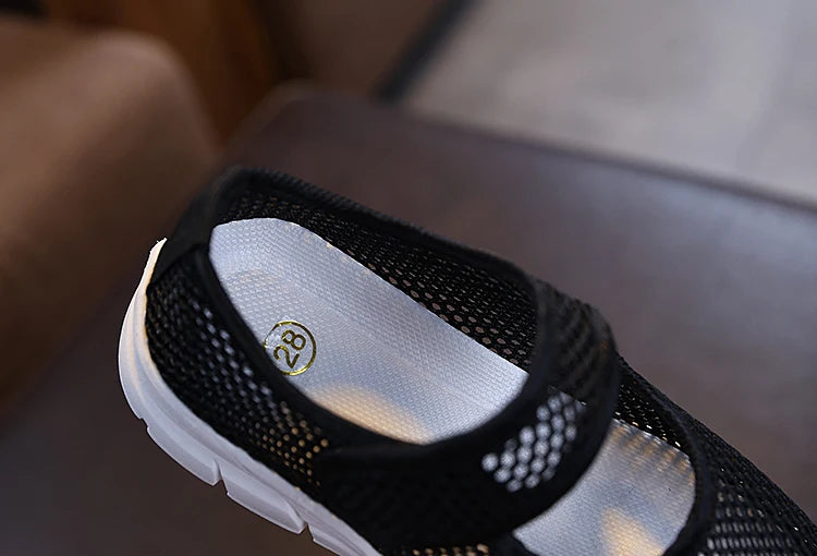 Sandales Enfant Été Respirantes Noires - Chaussures Légères Antidérapantes  7-12 ans