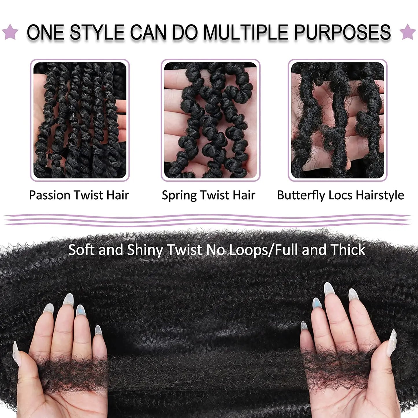 Extension Crochet Afro Kinky Curly Marley Braid 16/24 Pouces - Mèches Tresses Synthétiques Afro Curl pour Femmes