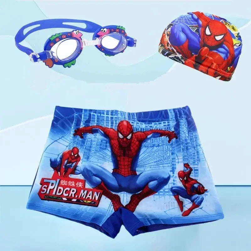 Short de Bain Garçon Spiderman + Casquette + Lunettes - Ensemble 3 Pièces