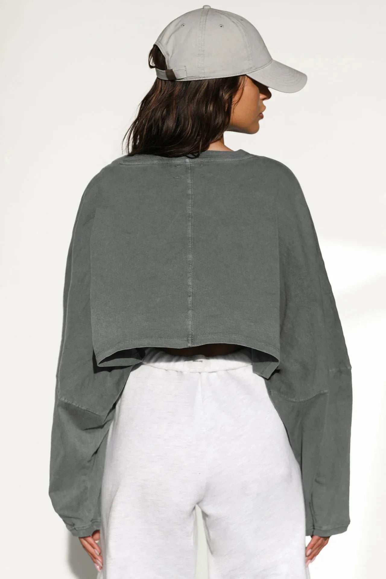 Sweat Femme Court Col Rond - Hoodie Manches Longues Tricot Sport Base Layer Automne Hiver 2025