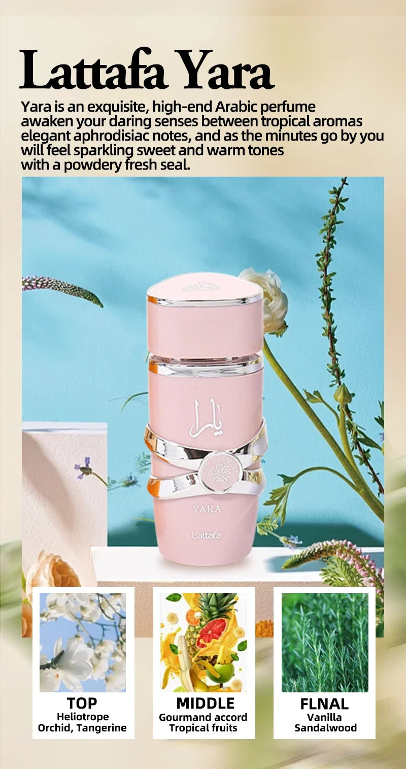 Parfum Yara Original Femme 100ml - Eau de Parfum Longue Durée aux Phéromones