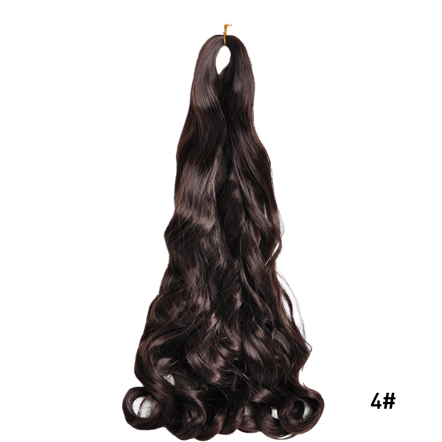 Extension Tresses French Curls Pré-Étirées - Mèches Synthétiques Loose Wave Spiral Curl Haute Température Ombré