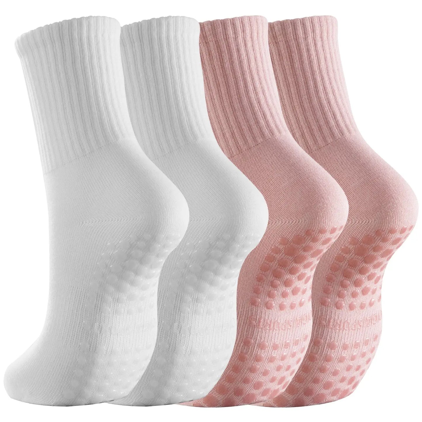 Chaussettes sport Antidérapantes - Lot de 2 Paires avec Grips