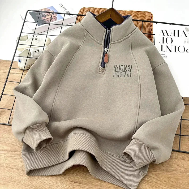 Sweat GarçonPeluche - Col Montant Chaud Automne Hiver