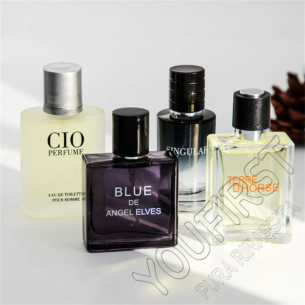 Coffret Parfum Homme Luxe 4x120ml - Eau de Cologne Florale Végétale Masculin Cadeau Élégant