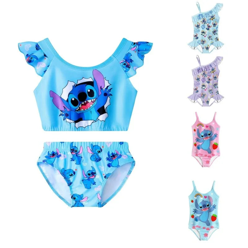 Maillot de Bain Fille Lilo & Stitch Une Pièce Bleu - 1-16 ans