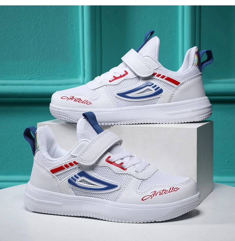 Baskets Enfant Blanches Mesh - Chaussures Sport Mode Respirantes Garçon Fille Printemps Été