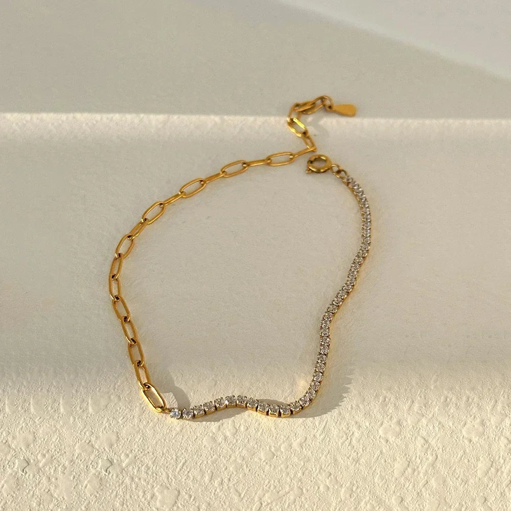 Chaîne Taille Fleur Gravée Or 18K - Belly Chain Acier Inoxydable Sexy Bikini Plage Été