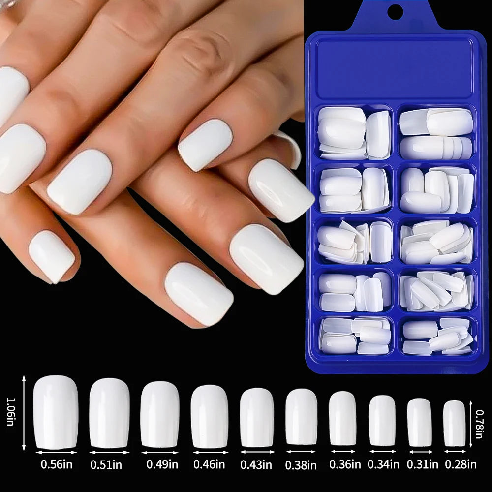 Lot 100pcs Faux Ongles Amande Longueur Moyenne - Capsules Noir Mat Ballerine Manucure Artificiel Extension Ongles
