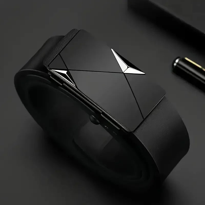 Ceinture Homme Cuir PU Stylée - Boucle Automatique Fashion Quotidien Travail Business Fête