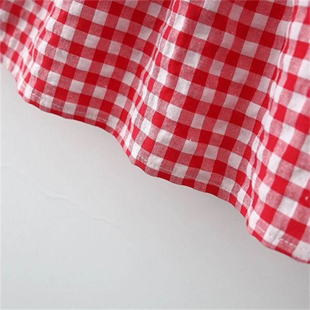 Ensemble Bébé Fille Anniversaire - Robe Carreaux Nœud + Chapeau 2 Pièces 0-3 Ans Été