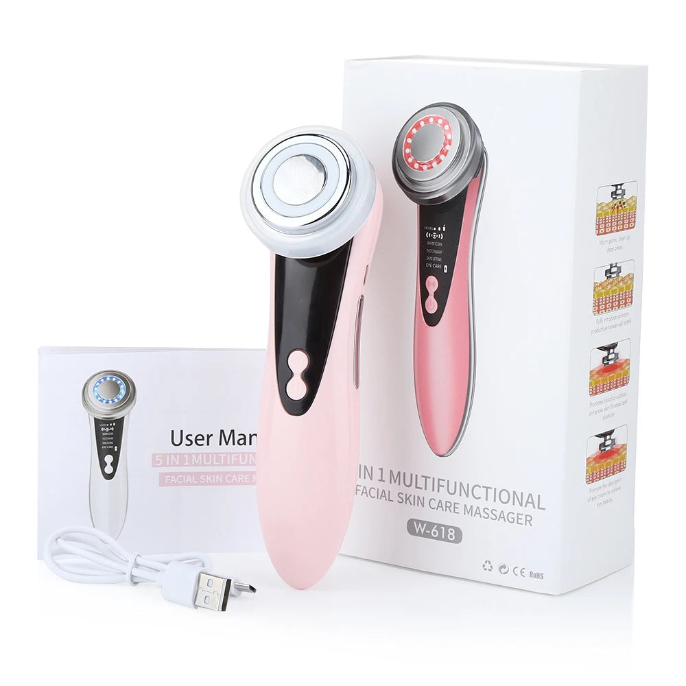 Appareil Beauté EMS Micro Courant Lifting Visage - LED Vibration Anti-Rides