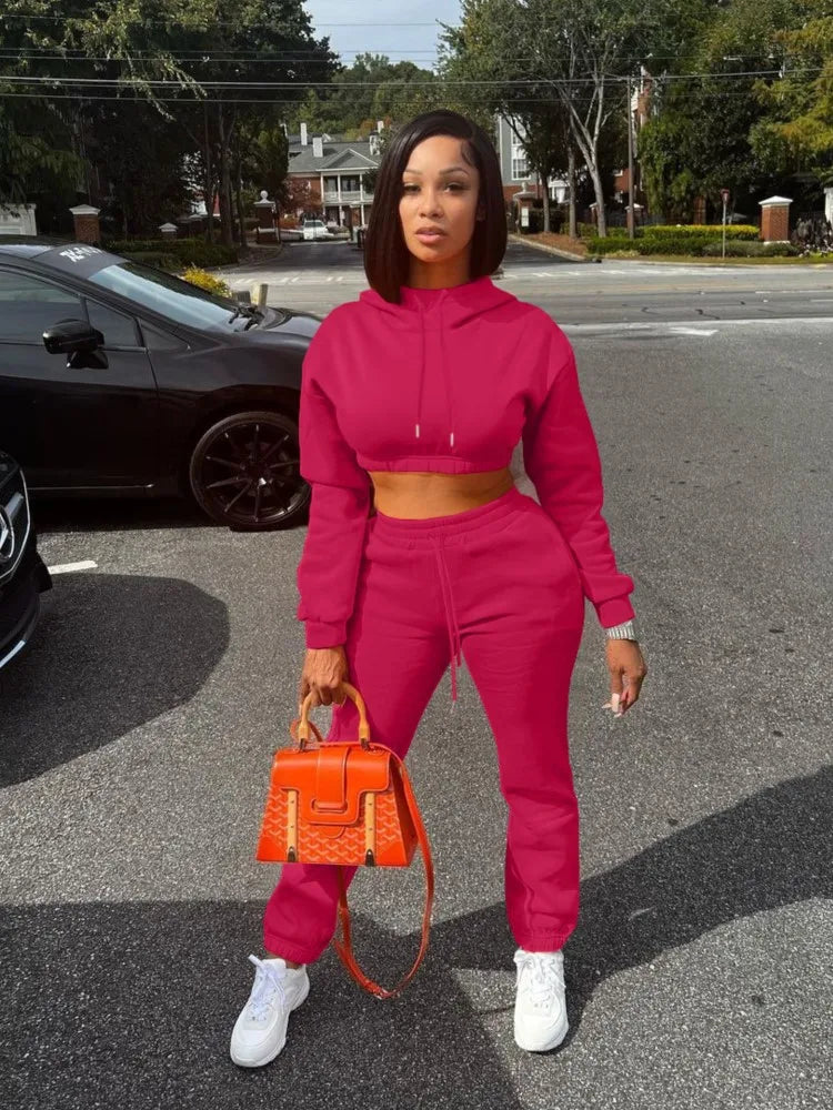 Ensemble Sportswear Femme 2 Pièces - Sweat Workout Pantalon Jogging Fitness