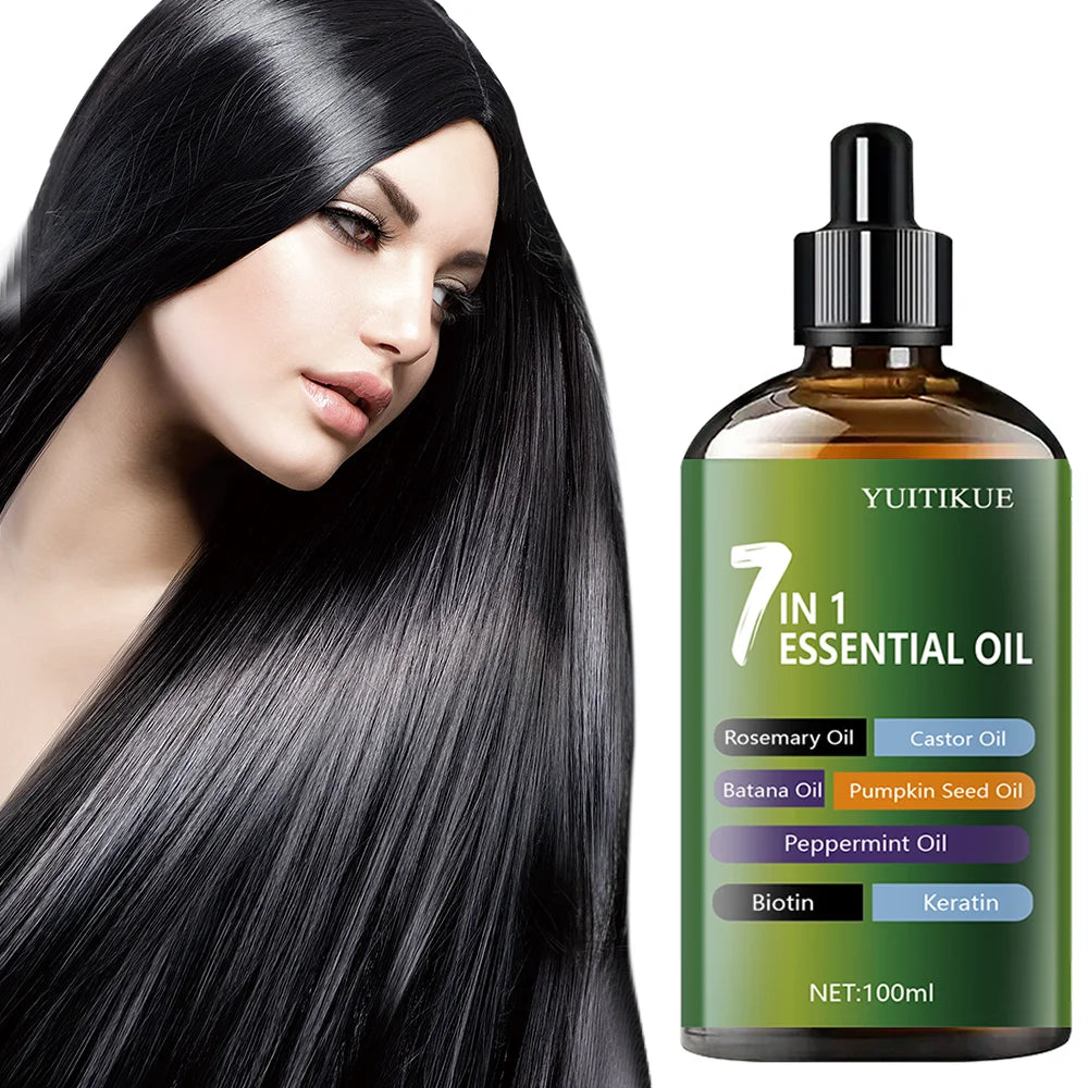 Huile Nourrissante Intensive YUITIKUE 100ml - Biotine & 5 Huiles Végétales Cheveux Secs