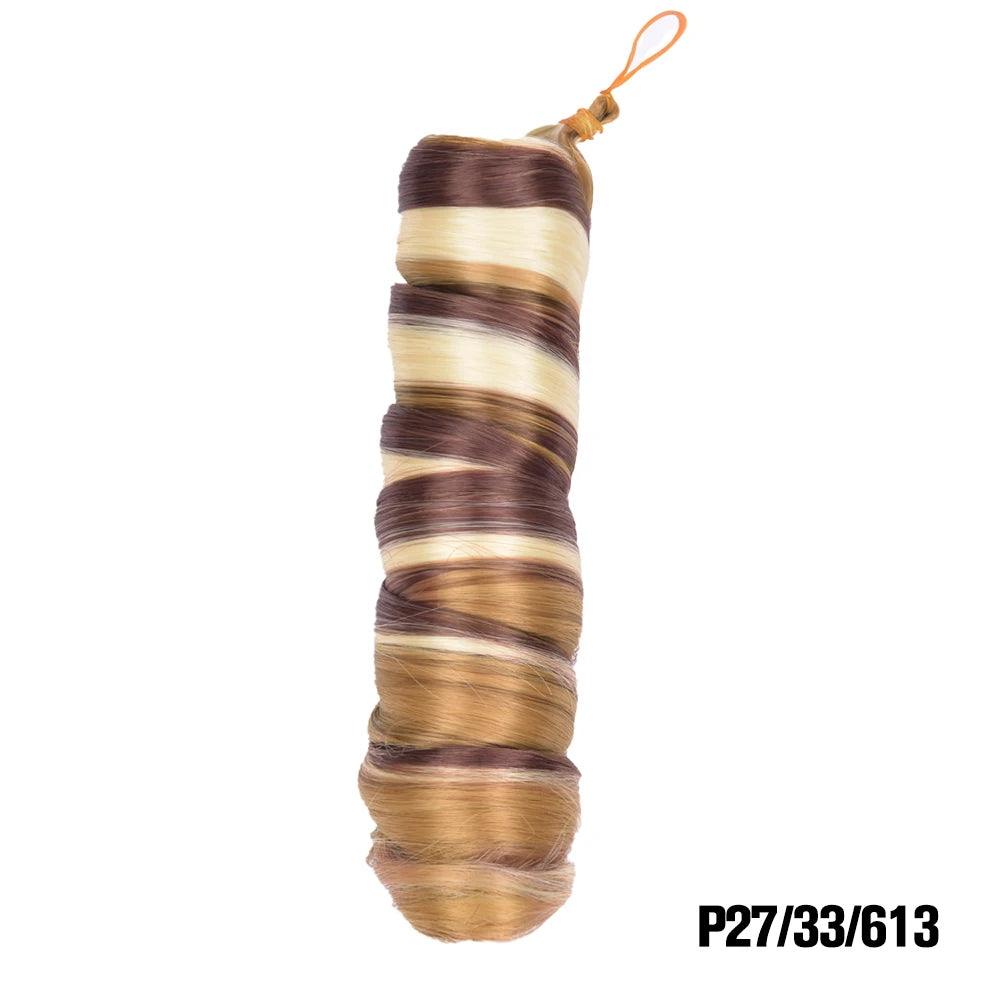 Extension Tresses French Curls Pré-Étirées - Mèches Synthétiques Loose Wave Spiral Curl Haute Température Ombré