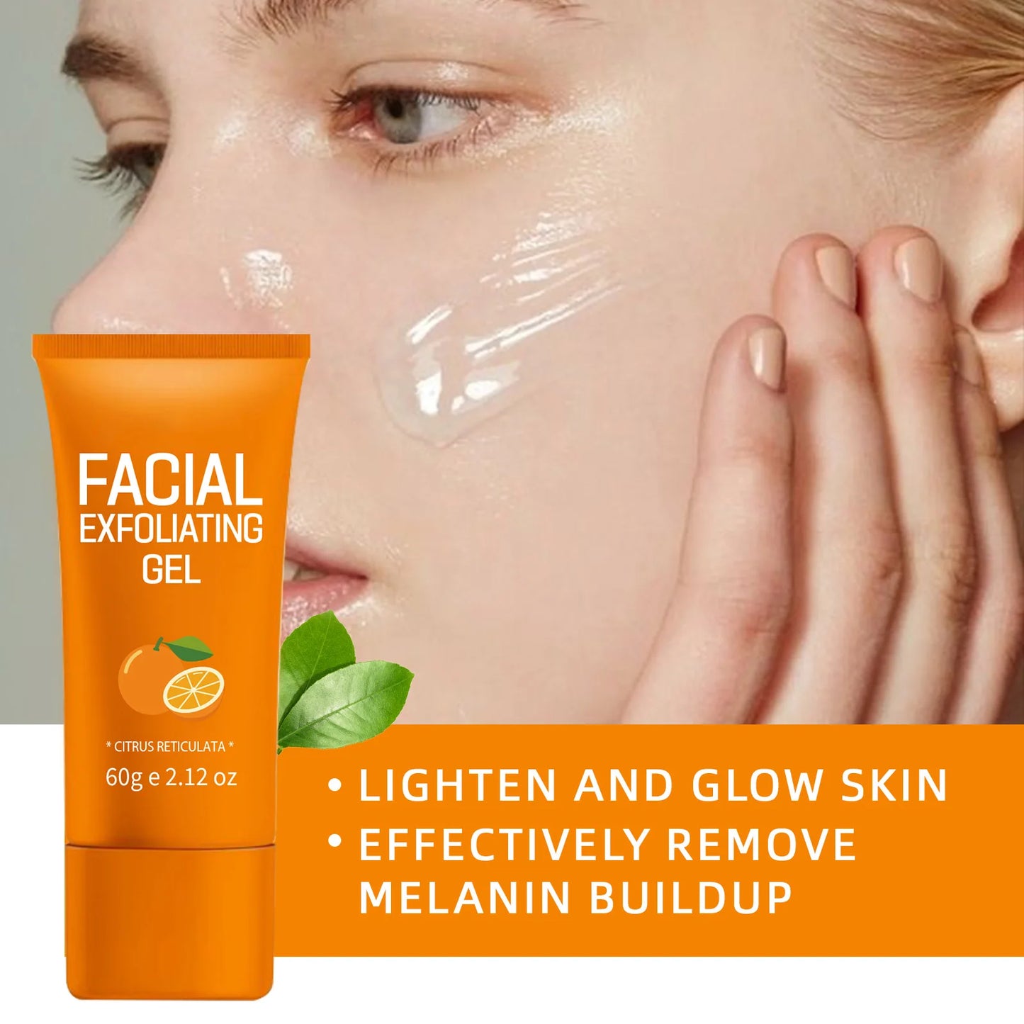 Gel Exfoliant Orange 60g - Gommage Visage Corps Hydratant Blanchissant Nettoyant Doux