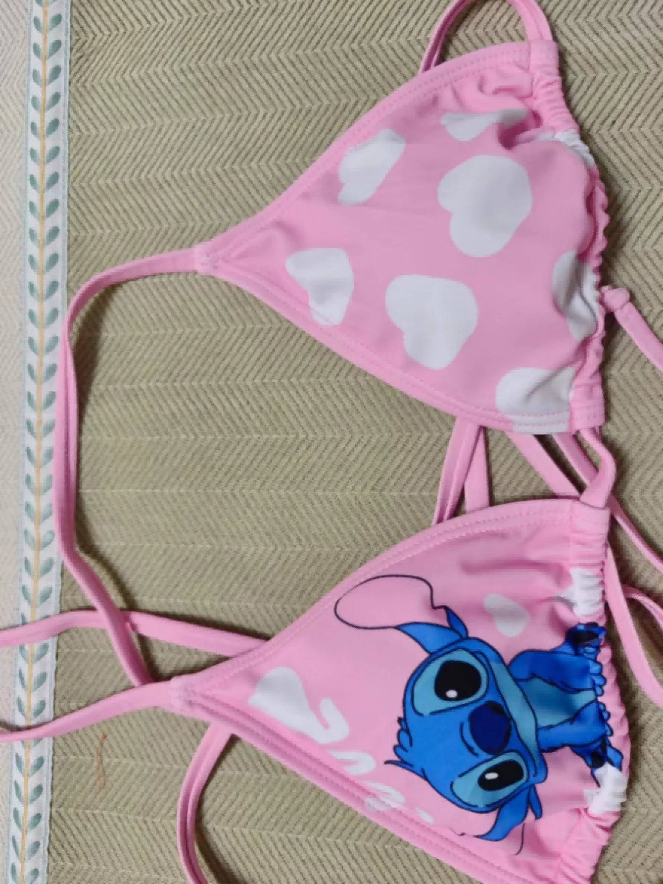 Bikini Lilo & Stitch 2026 - Ensemble 2 Pièces Halter Cœur Rose Plage Été